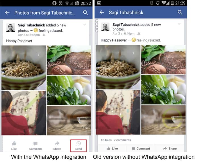Facebook compartir WhatsApp