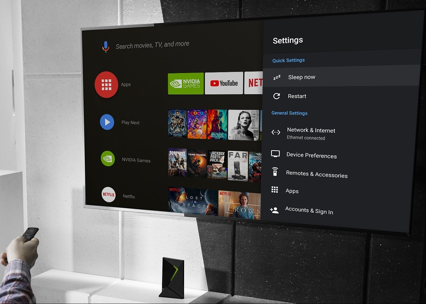 Interfaz Android TV Nvidia Shield