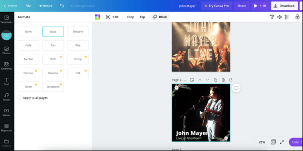 crear un vídeo en Instagram con Canva. Aplicaciones Android